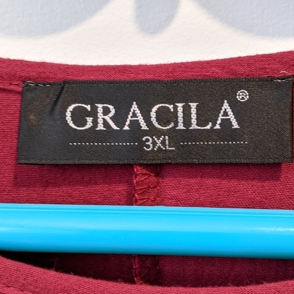 GRACILA burgundy boho dress 3XL SEE MEASUREMENT - Picture 2 of 5